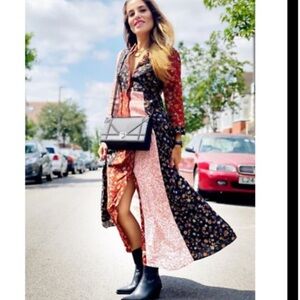 ZARA Patchwork long boho dress Floral